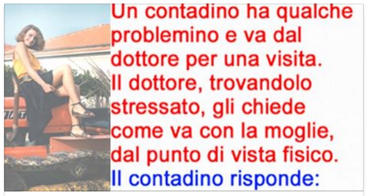 UN CONTADINO HA UN PROBLEMINO INTIMO CON LA MOGLIE... - 25/05/2017